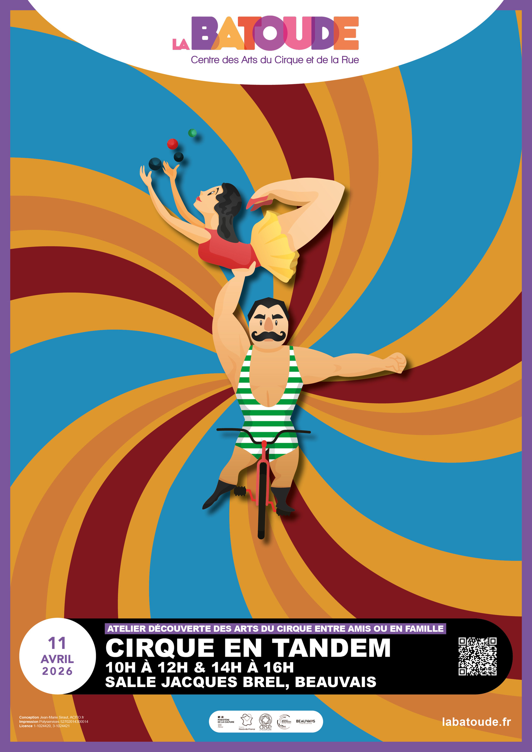 Cirque en Tandem avril  2026 - La Batoude, centre des arts du cirque et de la rue